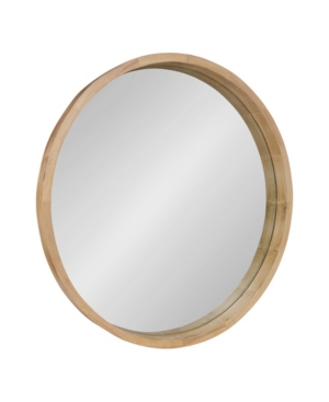 Kate And Laurel Hutton Round Wood Wall Mirror In Medium Bro