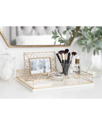 Mendel Rectangle Tray with Decorative Metal Rim - 12" x 16.5"