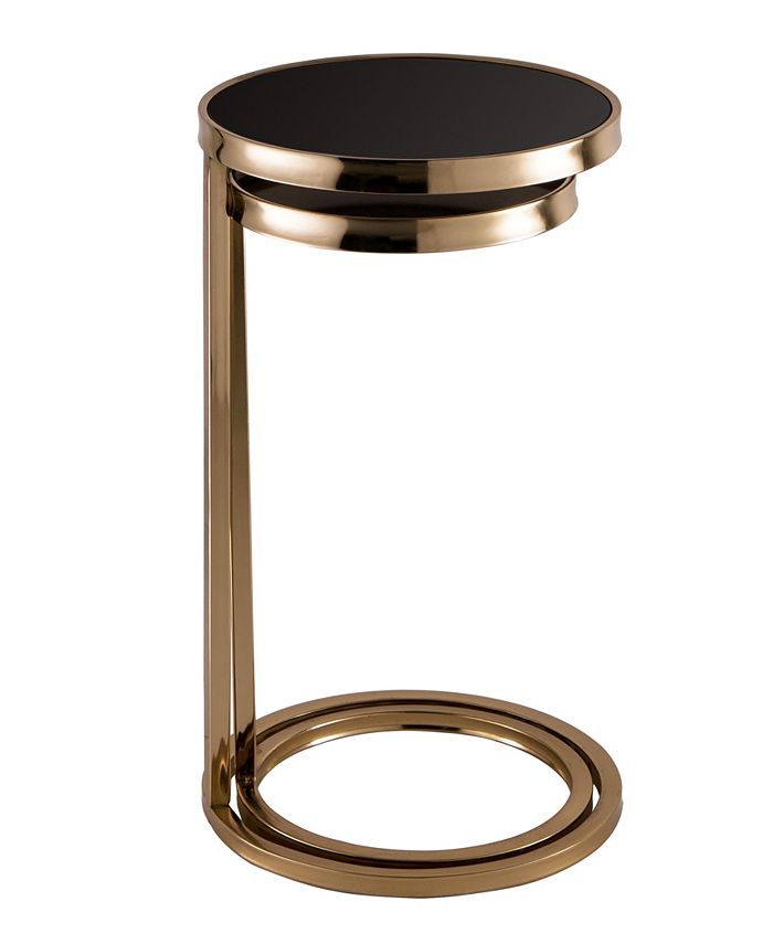 Glitzhome Deluxe Mirrored Round GoldTone Accent Table, Set of 2 Macy's