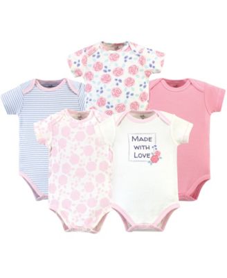 Touched by Nature Baby Girls Natural Cotton Bodysuits - Pink rose 36$