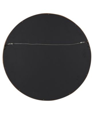 Hutton Round Wood Wall Mirror - 22" D