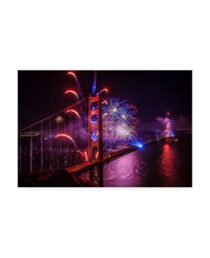 Trademark Global Joe Azur Happy Birthday Golden Gate Canvas Art In Multi