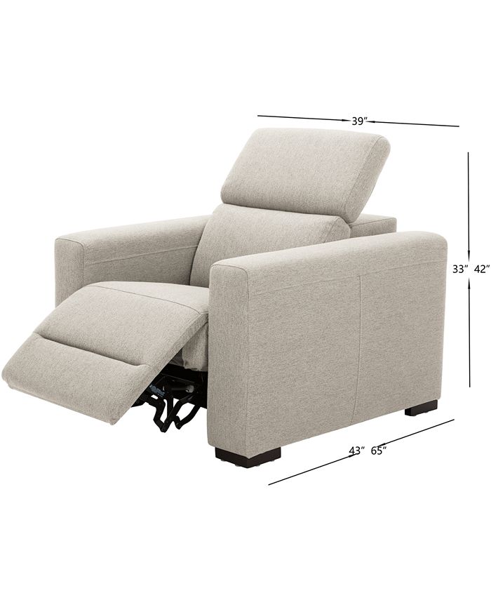 Furniture Nevio 39" Fabric Power Recliner, Created for Macy's Macy's