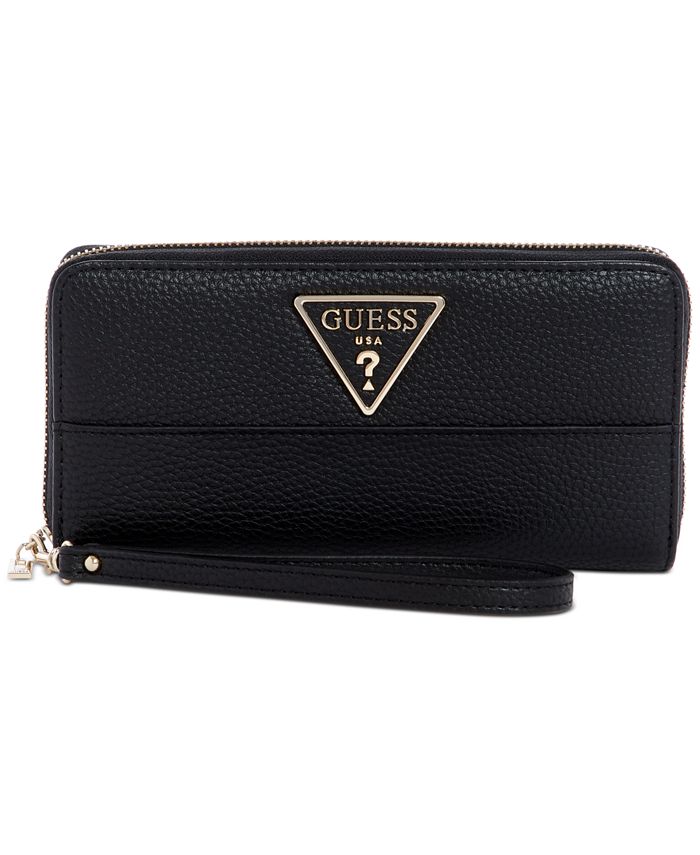 GUESS Aretha Signature Large Zip Around Wallet - Macy's