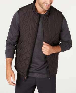 Shop Hawke & Co. Men's Diamond Quilted Vest, Created For Macy's In Black
