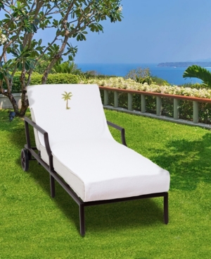 LINUM HOME STANDARD SIZE CHAISE LOUNGE COVER WITH EMBROIDERED PALM TREE