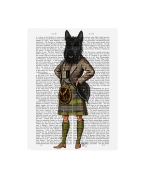 Trademark Global Fab Funky Scottish Terrier In Kilt Canvas Art In Multi
