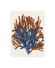 Trademark Global Fab Funky Blue Corals on Vintage Script in 4 Panels Canvas  Art