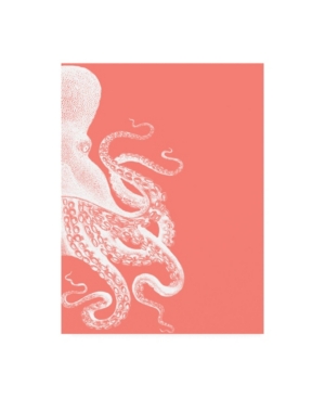Trademark Global Fab Funky Octopus Coral And Cream B Canvas Art In Multi
