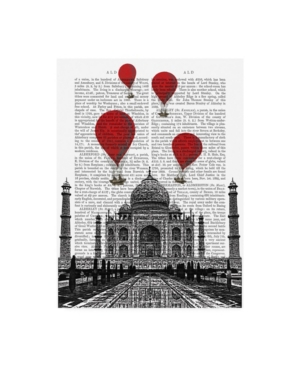 Trademark Global Fab Funky Taj Mahal And Red Hot Air Balloons Canvas Art In Multi