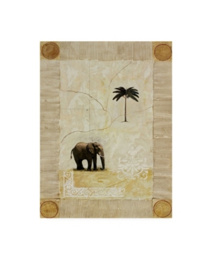 Trademark Global Pablo Esteban Elephant Under Beige Paper 1 Canvas Art In Multi