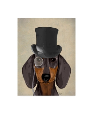 Trademark Global Fab Funky Dachshund, Formal Hound And Hat Canvas Art In Multi