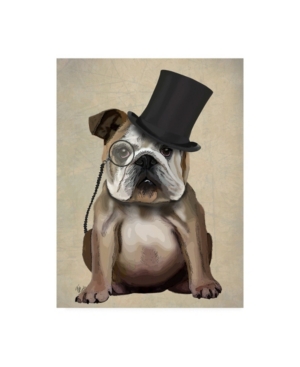 Trademark Global Fab Funky English Bulldog, Formal Hound And Hat Canvas Art In Multi