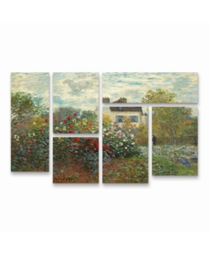 Trademark Global Claude Monet The Artist's Garden At Argenteuil Multi Panel Art Set 6 Piece In Multi