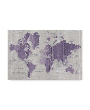 Trademark Global Wild Apple Portfolio Old World Map Purple Gray Canvas Art In Multi