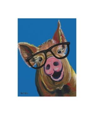 Hippie Hound Studios Pig Wilbur Glasses Blue Canvas Art - 20