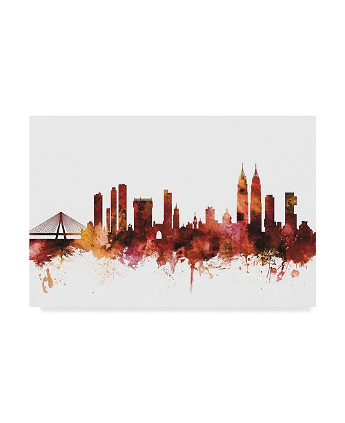 Trademark Global Michael Tompsett Mumbai Skyline India Bombay Red