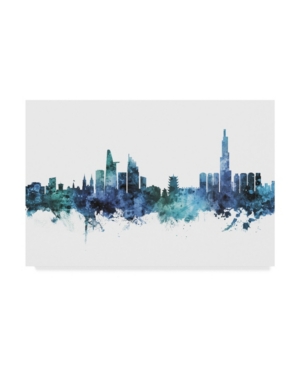 Trademark Global Michael Tompsett Ho Chi Minh City Vietnam Skyline Blue Canvas Art In Multi