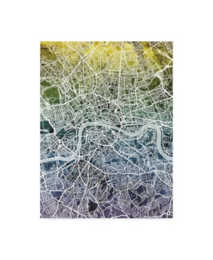 Trademark Global Michael Tompsett London England Street Map Blue Yellow Canvas Art In Multi