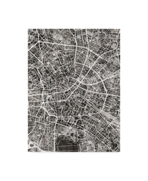 Trademark Global Michael Tompsett Berlin Germany City Map Black Canvas Art In Multi