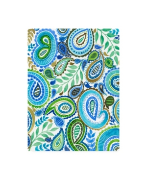 Trademark Global Regina Moore Blue And Green Paisley Ii Canvas Art In Multi