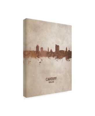 Trademark Global Michael Tompsett Cardiff Wales Rust Skyline Canvas Art - 19.5" x 26"