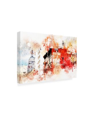 Trademark Global Philippe Hugonnard NYC Watercolor Collection - Manhattan Architecture Canvas Art - 36.5" x 48"