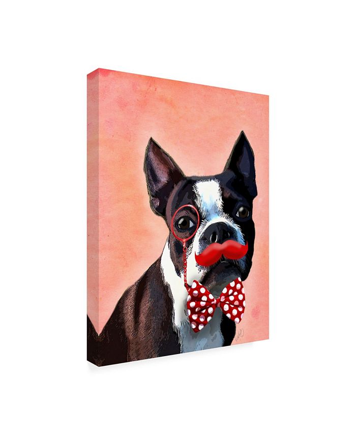 Trademark Global Fab Funky Boston Terrier Portrait, with Red Bow Tie ...