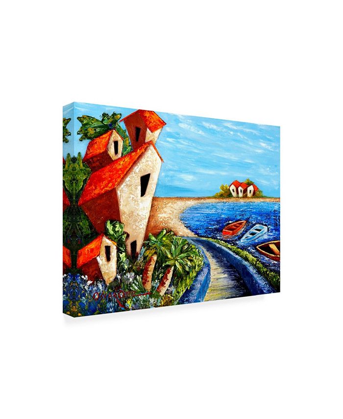 Trademark Global Oscar Ortiz Ocean Village Canvas Art 27 quot x 33 5