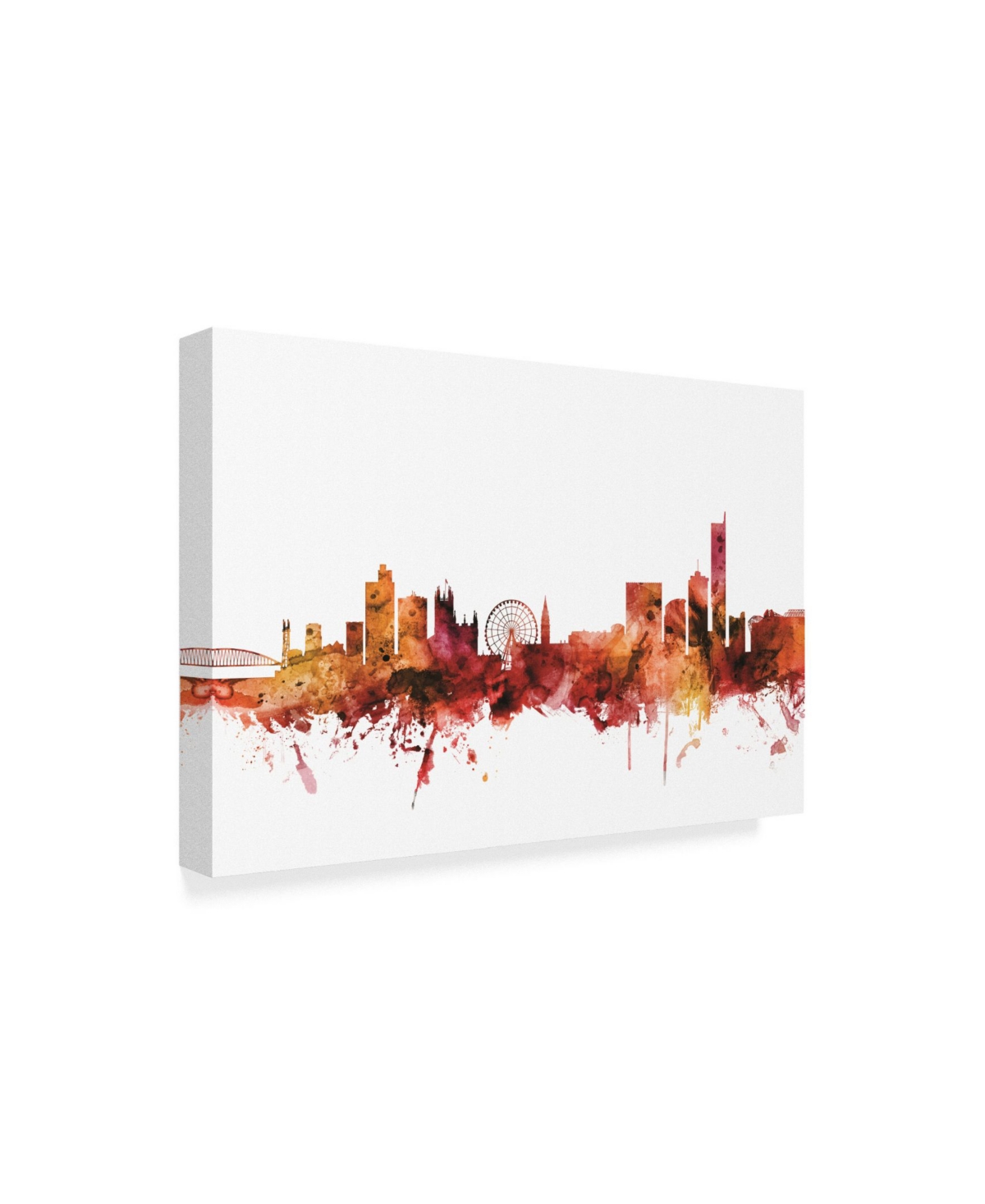 Michael Tompsett Manchester England Skyline Red Ii Canvas Art -