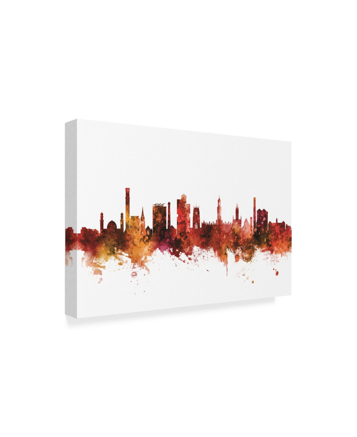 Michael Tompsett Bradford England Skyline Red Canvas Art -