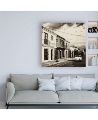 Trademark Global Philippe Hugonnard Viva Mexico 3 Colorful Facades and White VW Beetle Car II Canvas Art - 36.5" x 48"