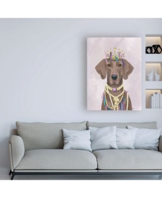 Trademark Global Fab Funky Weimaraner with Tiara Canvas Art - 19.5" x 26"