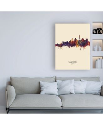 Trademark Global Michael Tompsett Santorini Skyline Portrait III Canvas Art - 27" x 33.5"