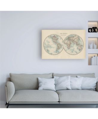 Johnston Johnstons World in Hemispheres Canvas Art - 19.5" x 26"
