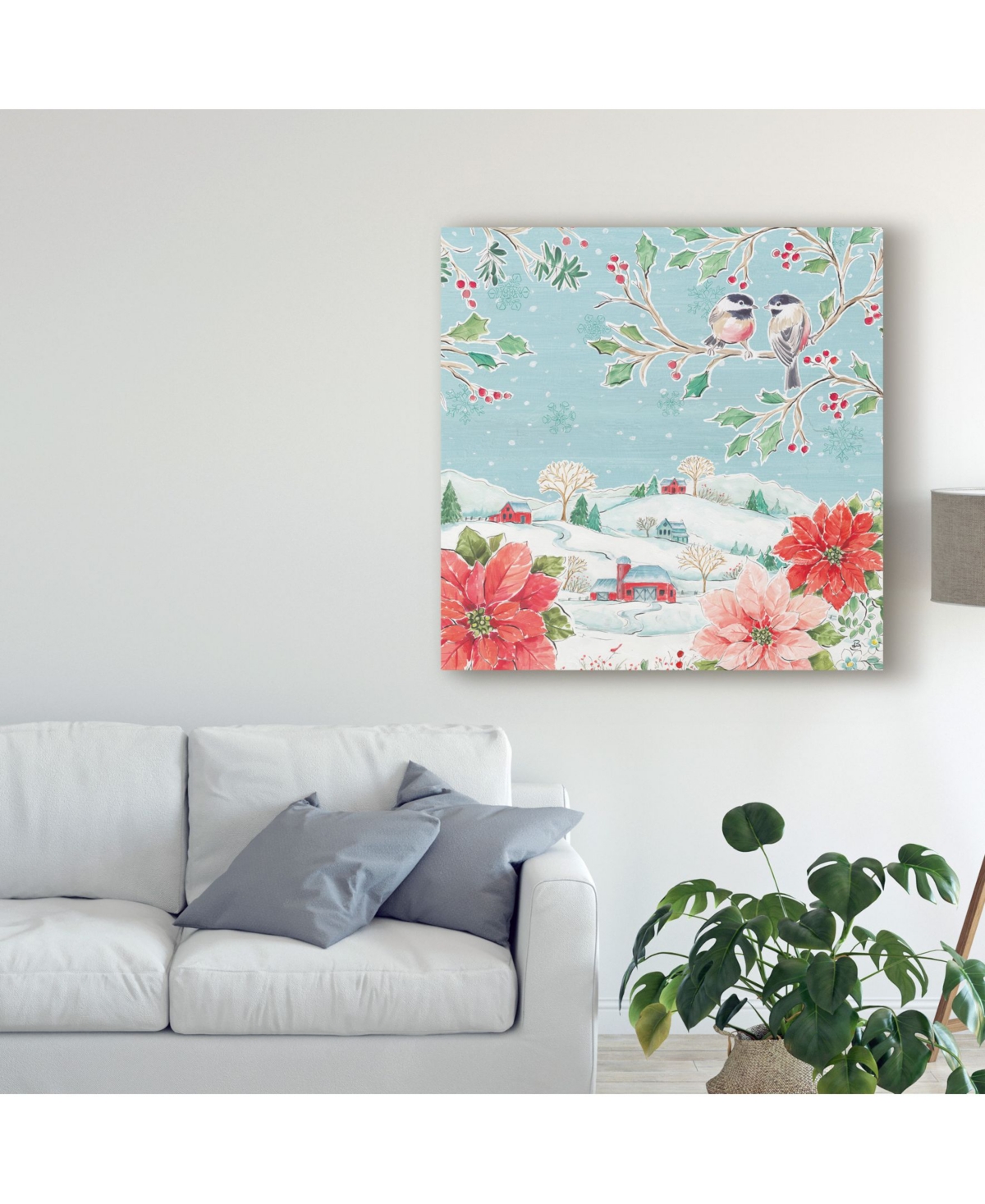 Daphne Brissonnet Country Poinsettias Vi Canvas Art -