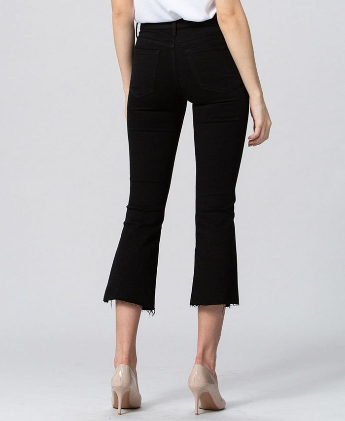VERVET Mid Rise Side Slit Crop Flare Jeans with Self Tie Belt - Macy's