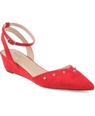 red wedge dress shoes