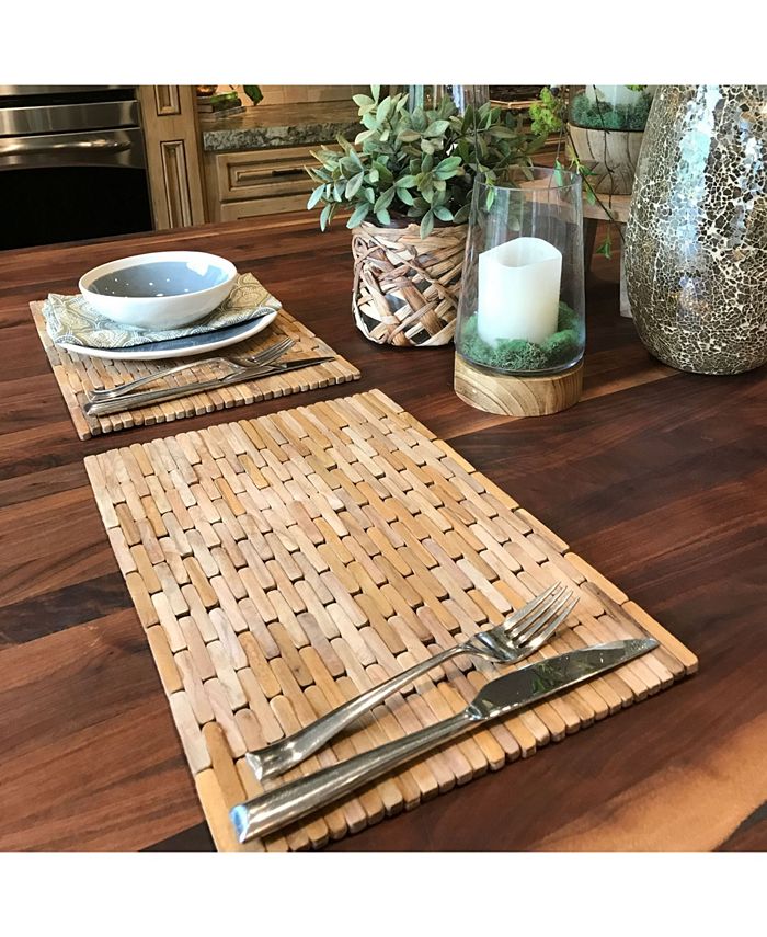 Hipo Modern Living Teak Placemats, Set Of 2 Macy's