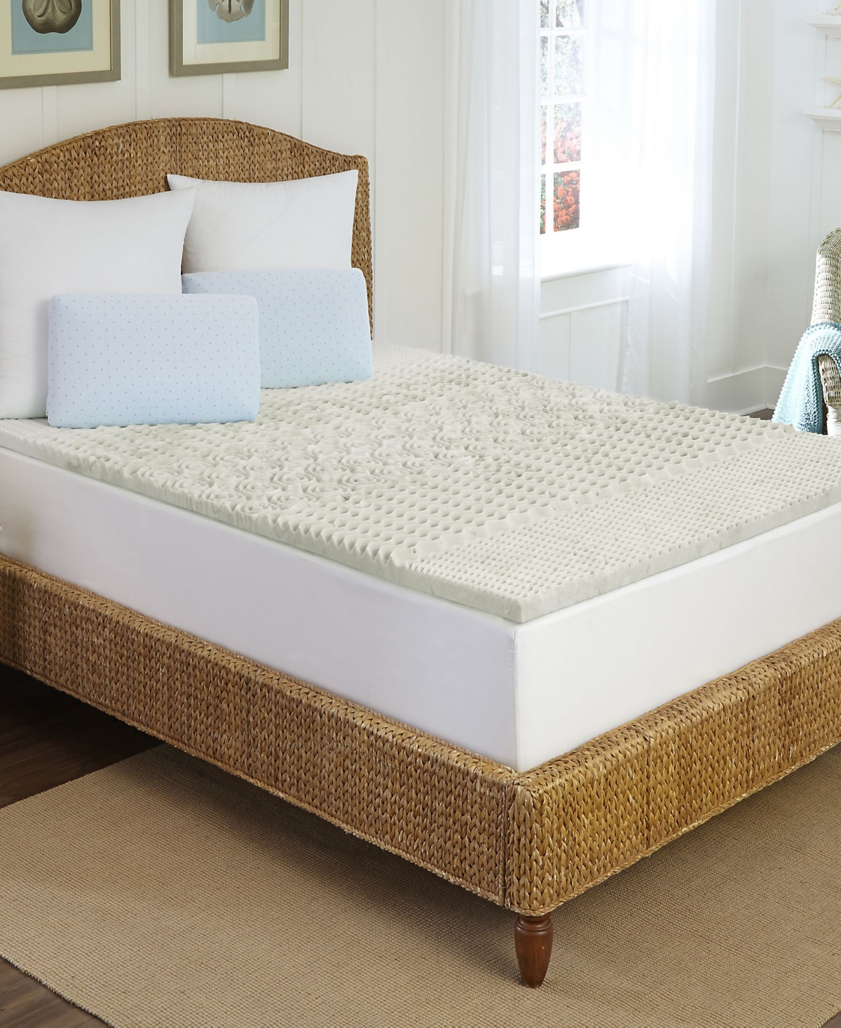 Rio Home Fashions Pure Rest 5-Zone Memory Foam Topper, Queen
