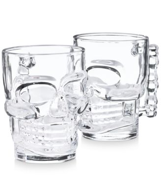 Martha Stewart Collection - Glass Skull Mugs, Set of 2