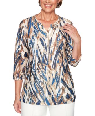 Alfred Dunner - Jacquard-Print Studded Tunic