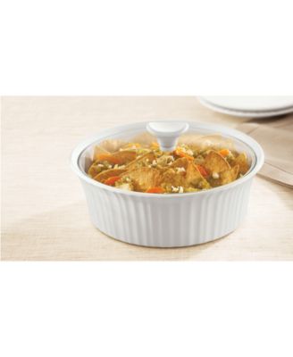 French White 2.5-Qt. Round Casserole with Glass Lid