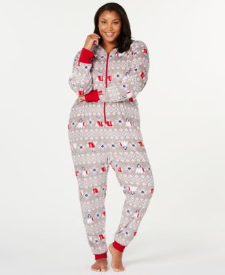Family Pajamas Matching Plus Size Polar Bear Hooded Pajamas, Created ...