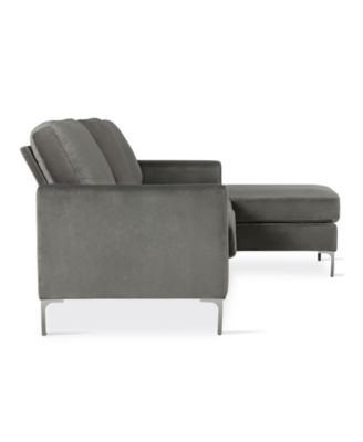 Novogratz Collection NovoGratz Chapman Velvet Sectional Sofa with Chrome Legs