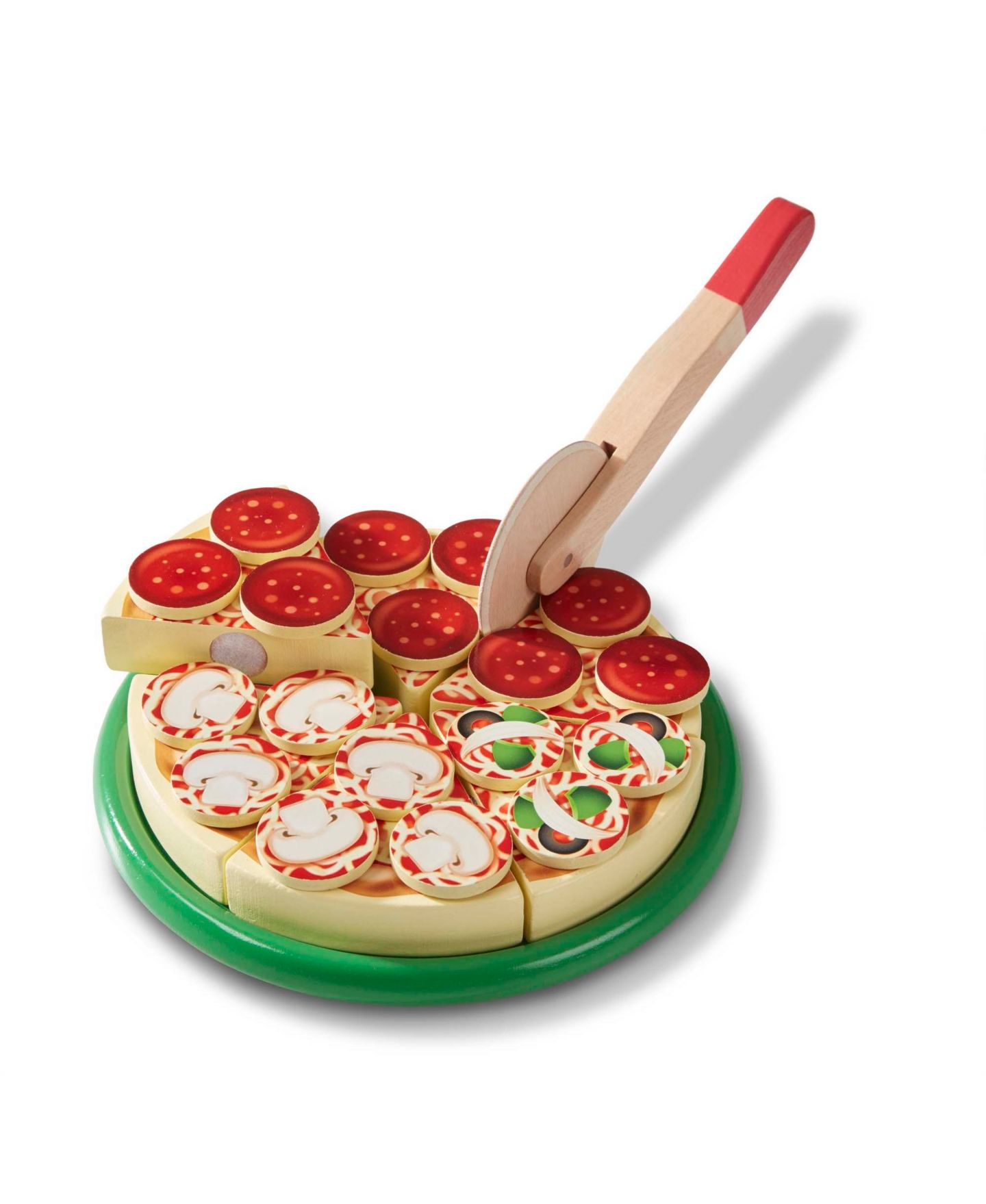 Детские игрушки Melissa and Doug Pizza Party Wooden 63-Piece Play Food Set, Ages 3-5 — фото 4