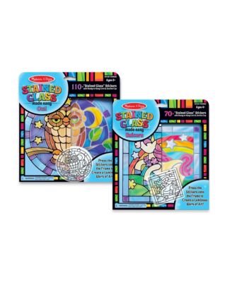 Melissa and Doug - Stained Glass Made Easy Bundle - Owl and Unicorn