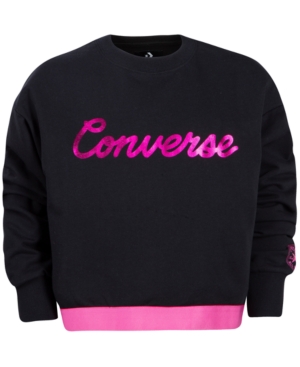 image of Converse Big Girls Cropped Sweatshirt