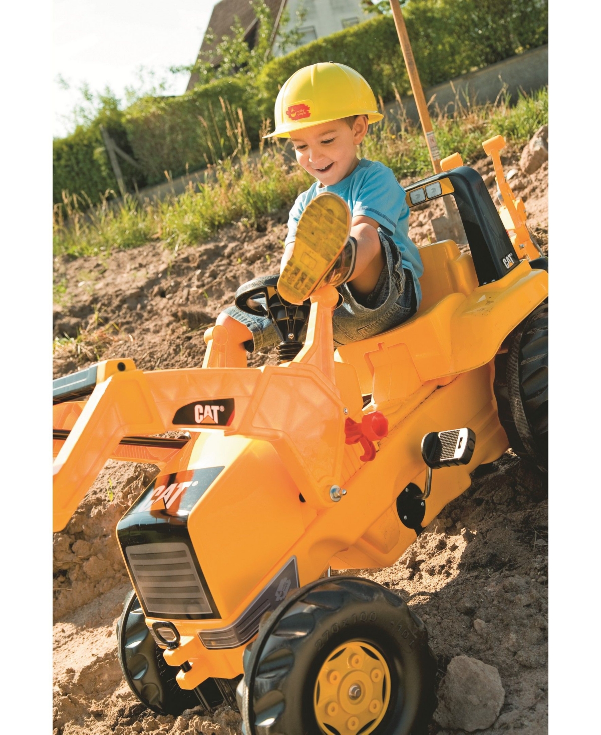 Shop Rolly Toys Cat Kid Backhoe Pedal Tractor With Front Loader In Yellow