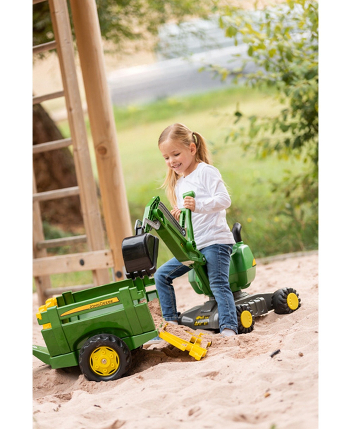 Shop Rolly Toys John Deeere Farm Trailer Tractor Accessory In Green